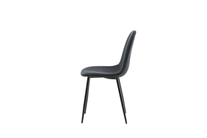 Venture Home Polar Dining Chair 2-pack - Black Legs - Black Fabric