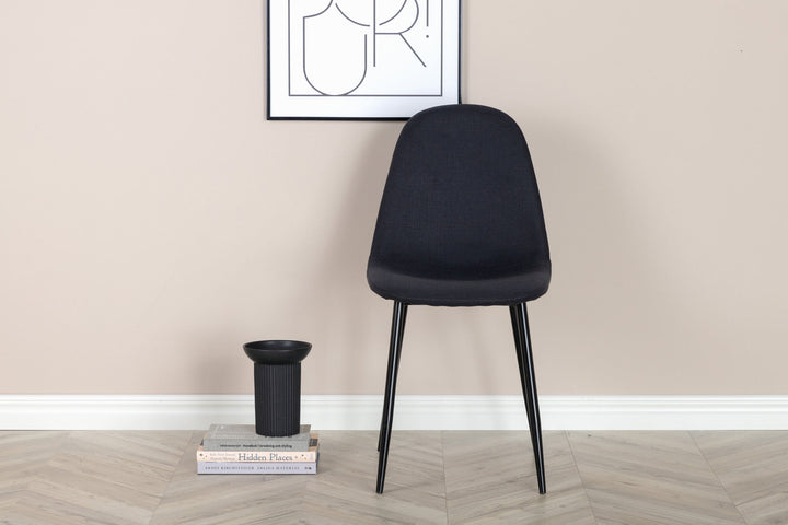 Venture Home Polar Dining Chair 2-pack - Black Legs - Black Fabric