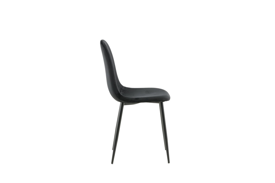Venture Home Polar Dining Chair 2-pack - Black legs / Black Velvet