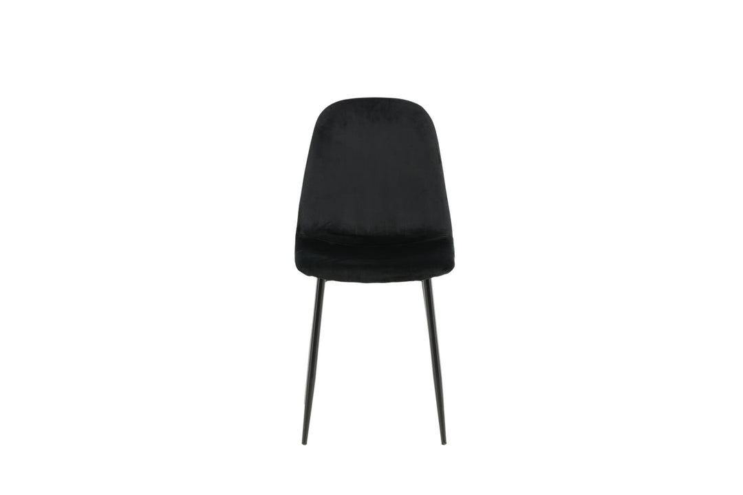 Venture Home Polar Dining Chair 2-pack - Black legs / Black Velvet