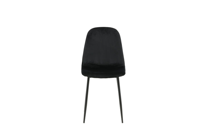 Venture Home Polar Dining Chair 2-pack - Black legs / Black Velvet