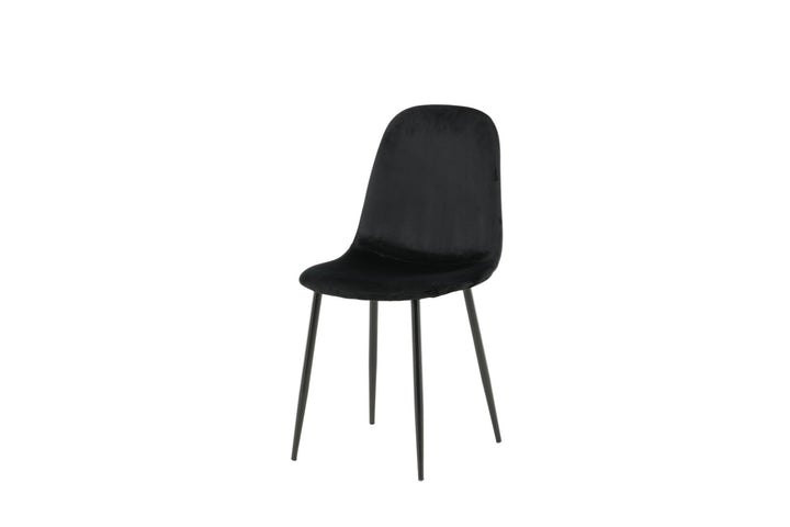 Venture Home Polar Dining Chair 2-pack - Black legs / Black Velvet