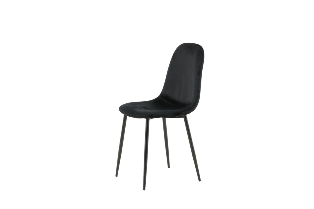 Venture Home Polar Dining Chair 2-pack - Black legs / Black Velvet