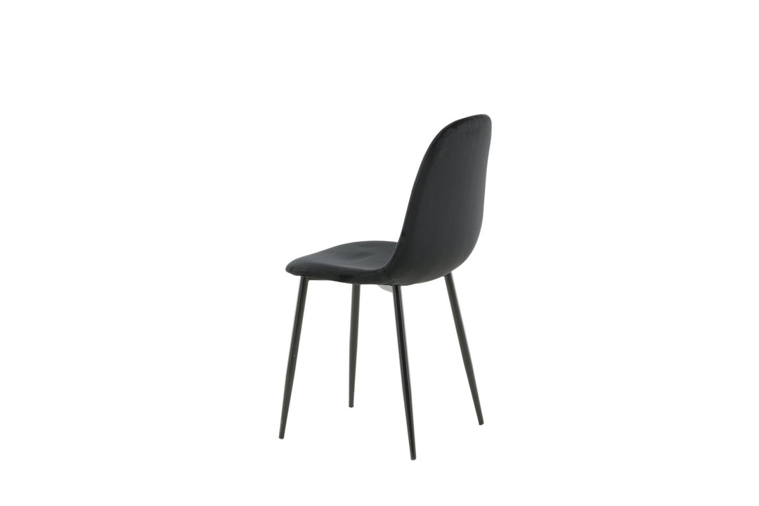 Venture Home Polar Dining Chair 2-pack - Black legs / Black Velvet