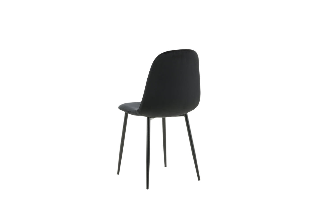 Venture Home Polar Dining Chair 2-pack - Black legs / Black Velvet