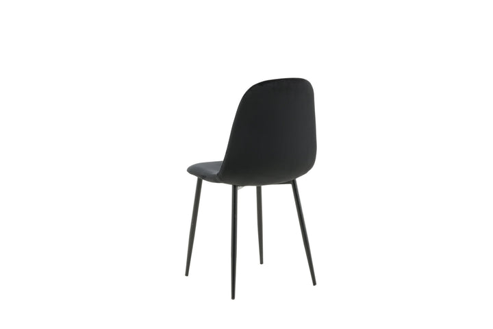 Venture Home Polar Dining Chair 2-pack - Black legs / Black Velvet