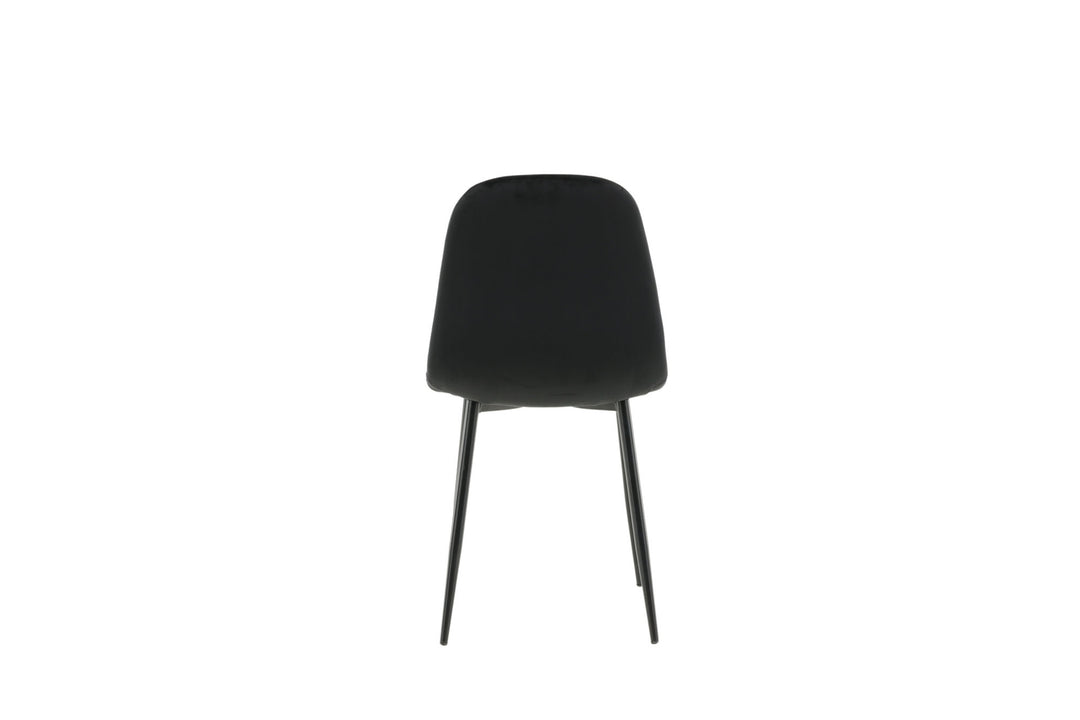 Venture Home Polar Dining Chair 2-pack - Black legs / Black Velvet