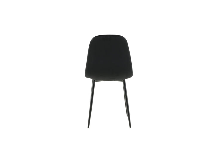 Venture Home Polar Dining Chair 2-pack - Black legs / Black Velvet