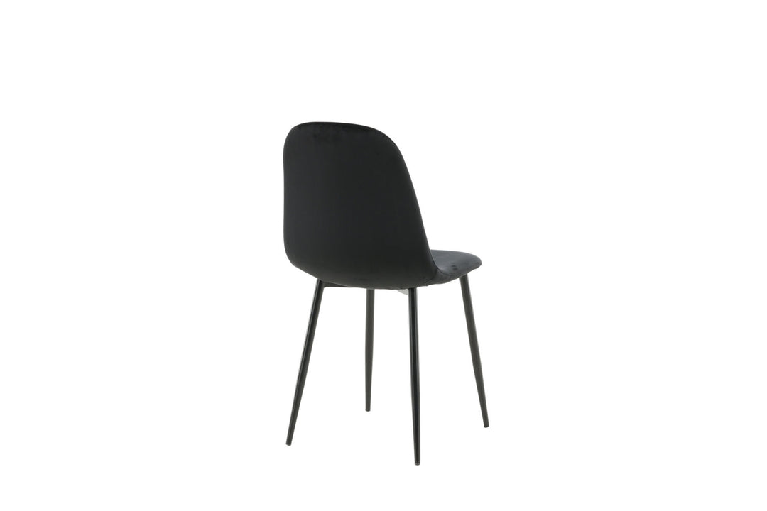 Venture Home Polar Dining Chair 2-pack - Black legs / Black Velvet