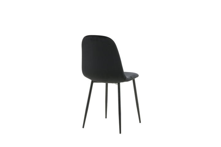 Venture Home Polar Dining Chair 2-pack - Black legs / Black Velvet