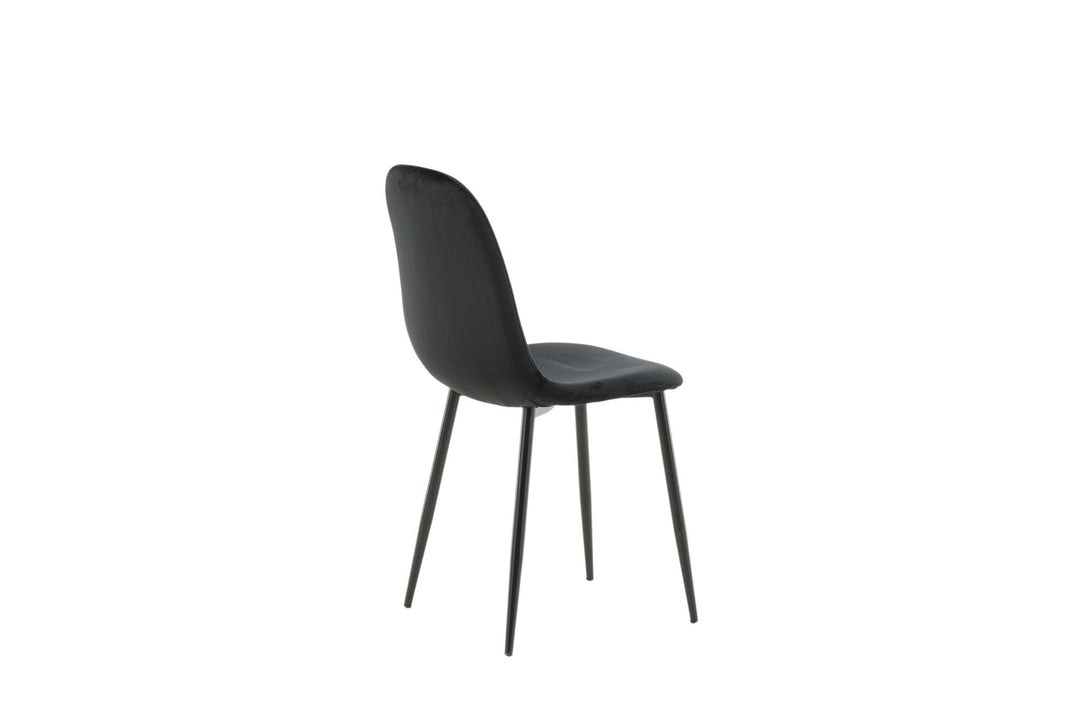 Venture Home Polar Dining Chair 2-pack - Black legs / Black Velvet