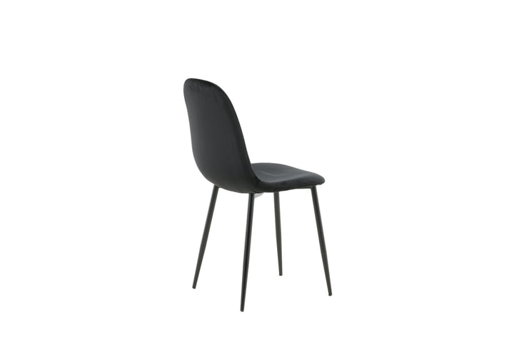 Venture Home Polar Dining Chair 2-pack - Black legs / Black Velvet