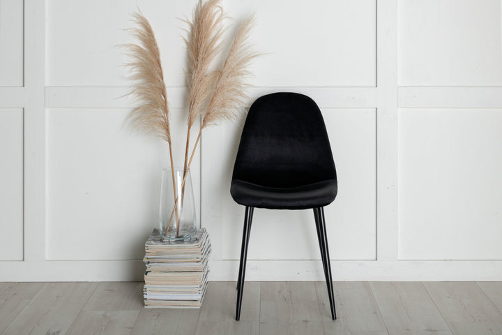 Venture Home Polar Dining Chair 2-pack - Black legs / Black Velvet