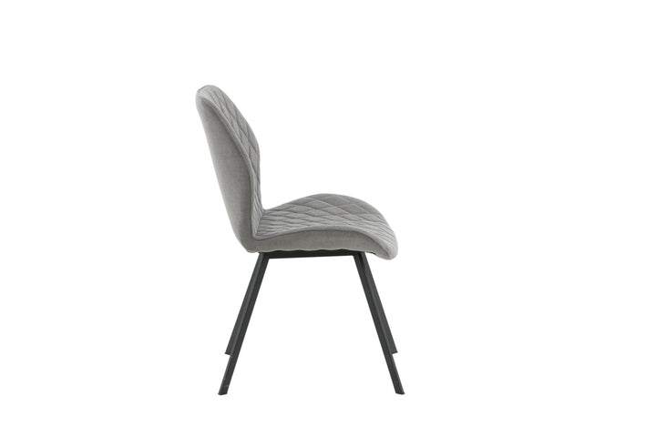 Venture Home Gemma Dining Chair 2-pack - Black Legs - Grey Fabric