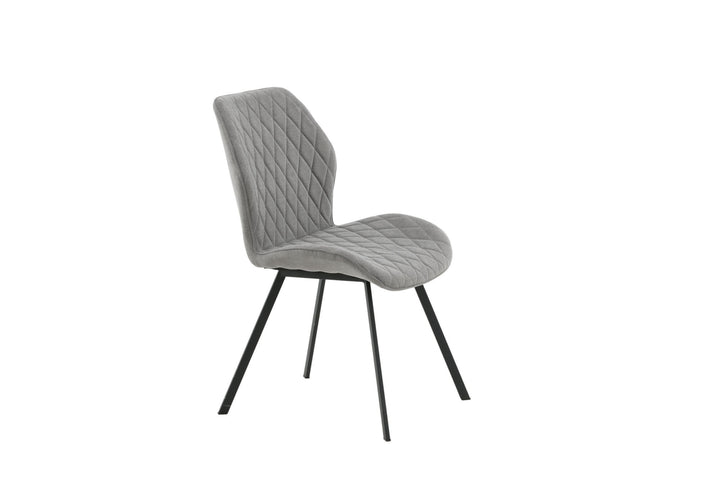 Venture Home Gemma Dining Chair 2-pack - Black Legs - Grey Fabric