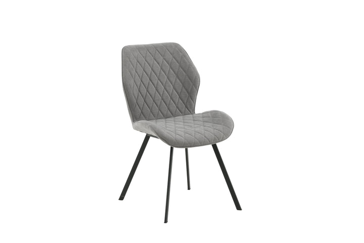 Venture Home Gemma Dining Chair 2-pack - Black Legs - Grey Fabric