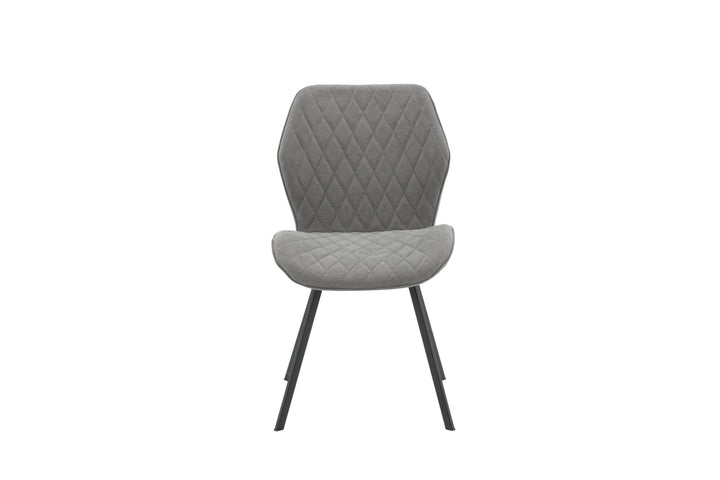 Venture Home Gemma Dining Chair 2-pack - Black Legs - Grey Fabric