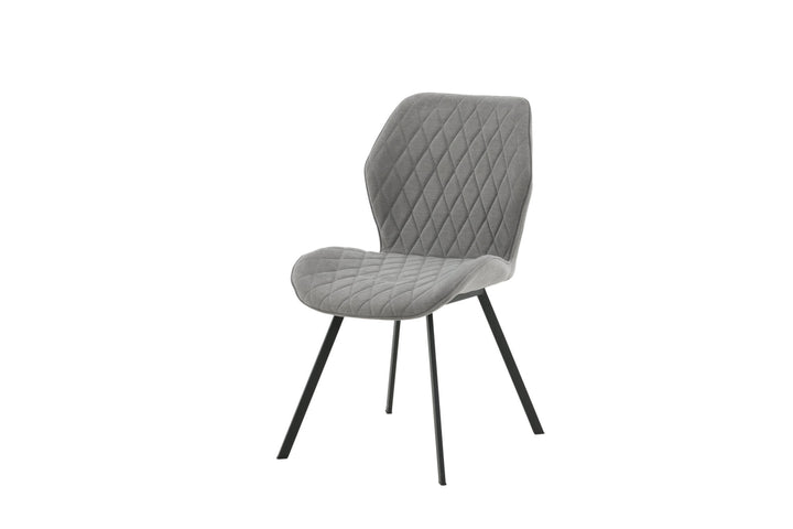 Venture Home Gemma Dining Chair 2-pack - Black Legs - Grey Fabric