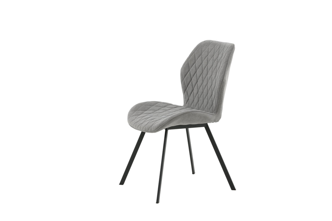 Venture Home Gemma Dining Chair 2-pack - Black Legs - Grey Fabric