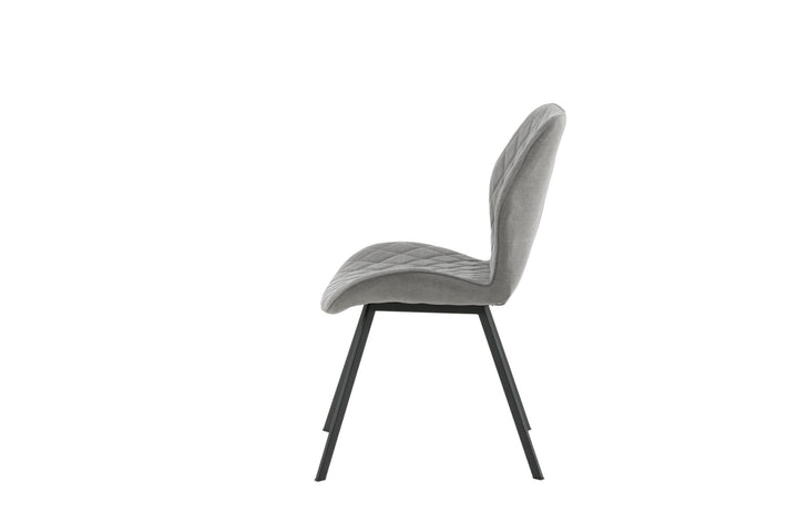 Venture Home Gemma Dining Chair 2-pack - Black Legs - Grey Fabric