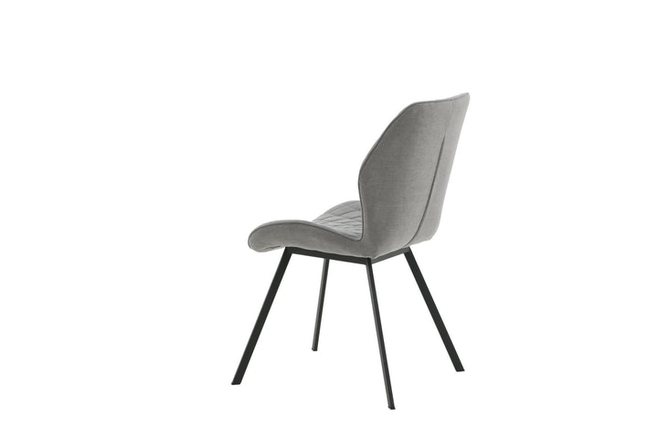 Venture Home Gemma Dining Chair 2-pack - Black Legs - Grey Fabric