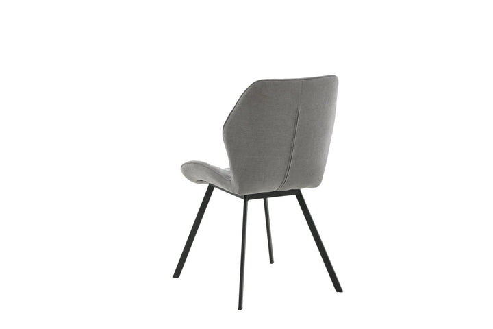 Venture Home Gemma Dining Chair 2-pack - Black Legs - Grey Fabric