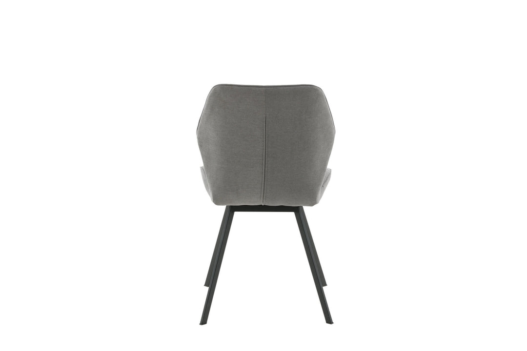 Venture Home Gemma Dining Chair 2-pack - Black Legs - Grey Fabric