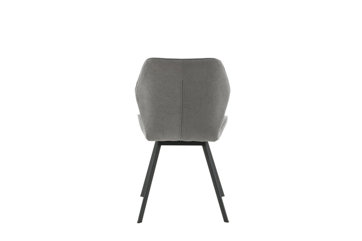 Venture Home Gemma Dining Chair 2-pack - Black Legs - Grey Fabric