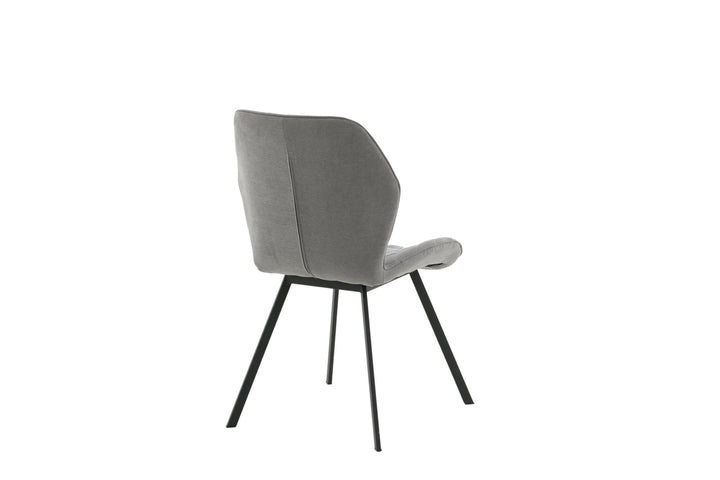 Venture Home Gemma Dining Chair 2-pack - Black Legs - Grey Fabric