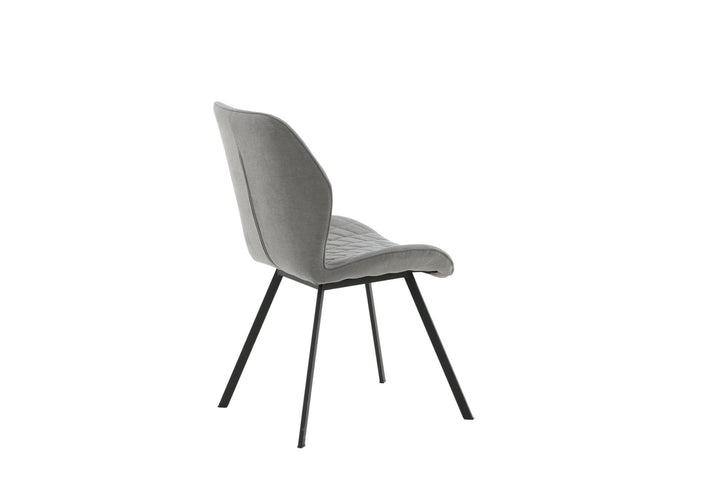 Venture Home Gemma Dining Chair 2-pack - Black Legs - Grey Fabric