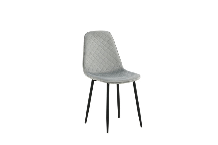 Venture Home Polar Diamond Dining Chair 2-pack - Black Legs - Grey Velvet