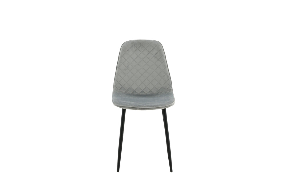 Venture Home Polar Diamond Dining Chair 2-pack - Black Legs - Grey Velvet