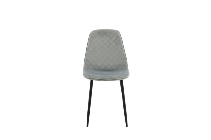 Venture Home Polar Diamond Dining Chair 2-pack - Black Legs - Grey Velvet