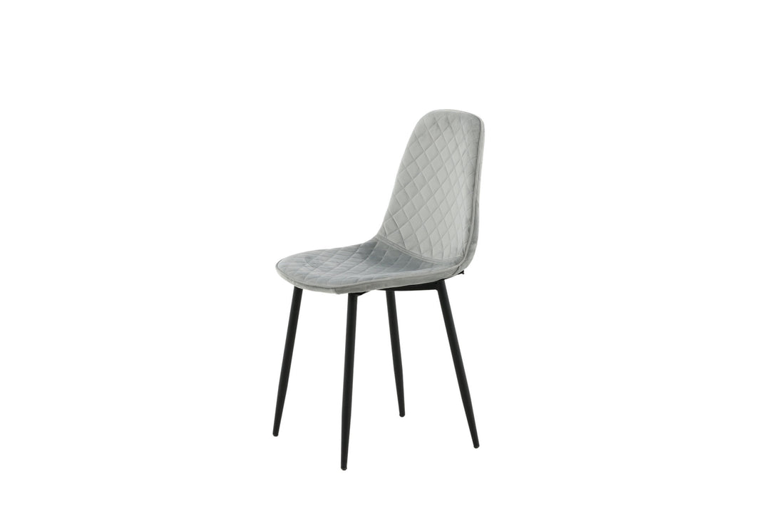 Venture Home Polar Diamond Dining Chair 2-pack - Black Legs - Grey Velvet