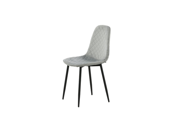 Venture Home Polar Diamond Dining Chair 2-pack - Black Legs - Grey Velvet
