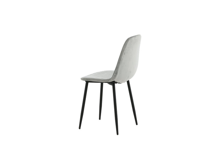 Venture Home Polar Diamond Dining Chair 2-pack - Black Legs - Grey Velvet