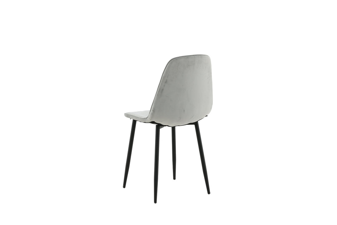 Venture Home Polar Diamond Dining Chair 2-pack - Black Legs - Grey Velvet