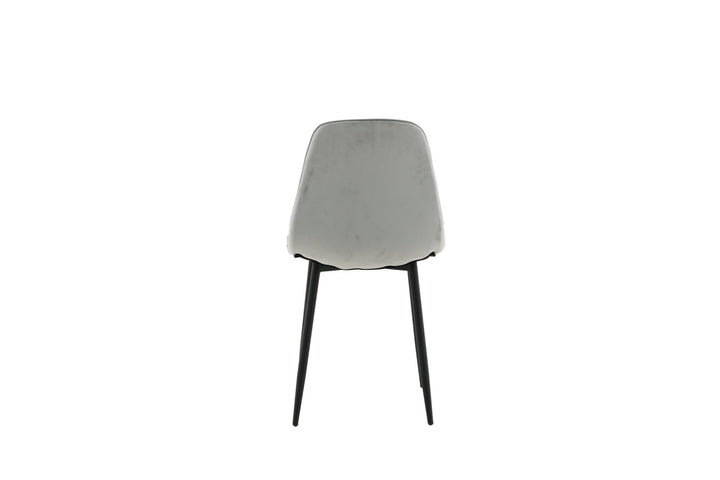 Venture Home Polar Diamond Dining Chair 2-pack - Black Legs - Grey Velvet