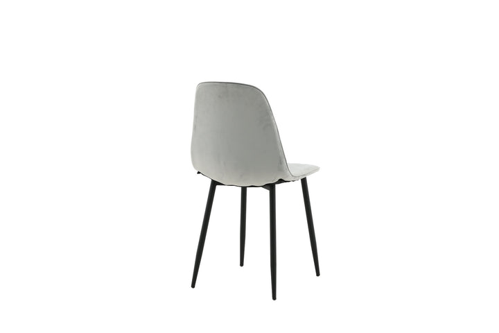 Venture Home Polar Diamond Dining Chair 2-pack - Black Legs - Grey Velvet