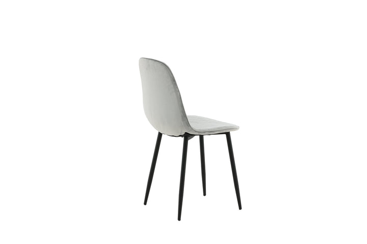 Venture Home Polar Diamond Dining Chair 2-pack - Black Legs - Grey Velvet