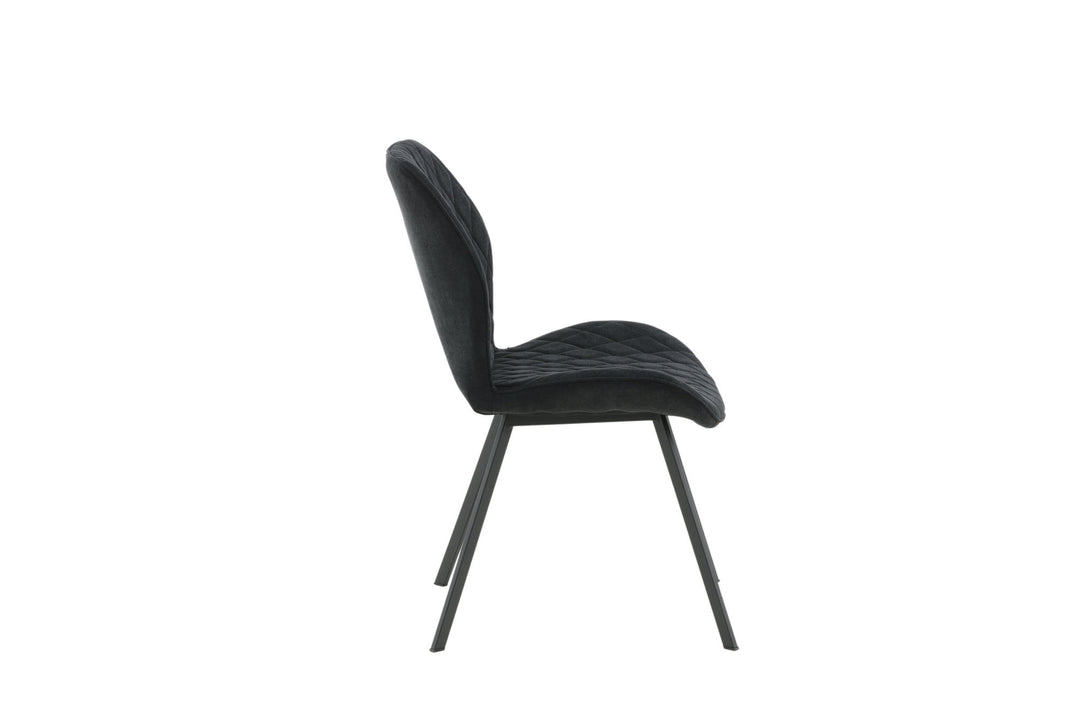 Venture Home Gemma Dining Chair 2-pack - Black Legs - Black Fabric