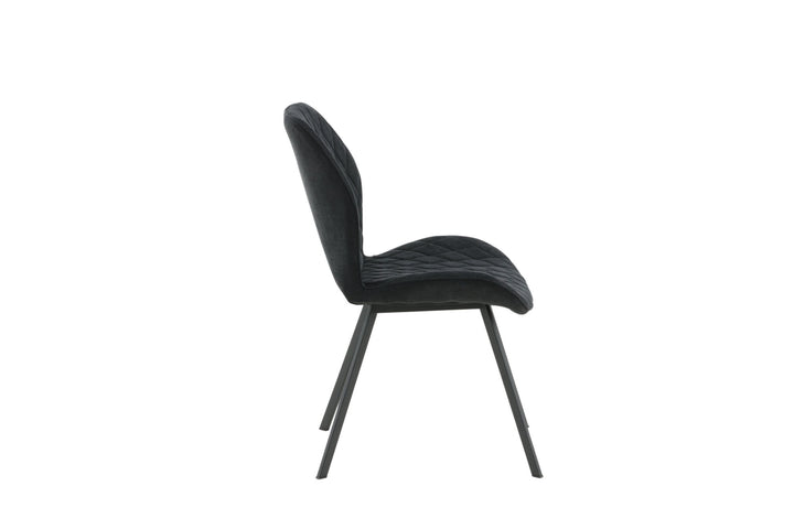 Venture Home Gemma Dining Chair 2-pack - Black Legs - Black Fabric