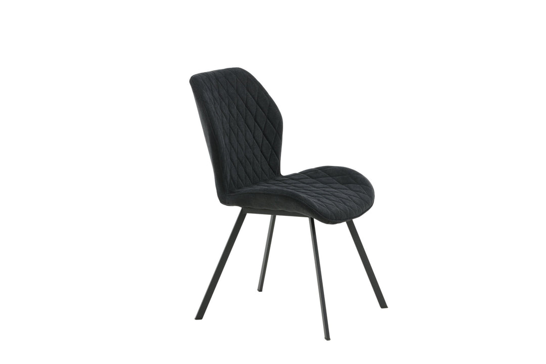 Venture Home Gemma Dining Chair 2-pack - Black Legs - Black Fabric