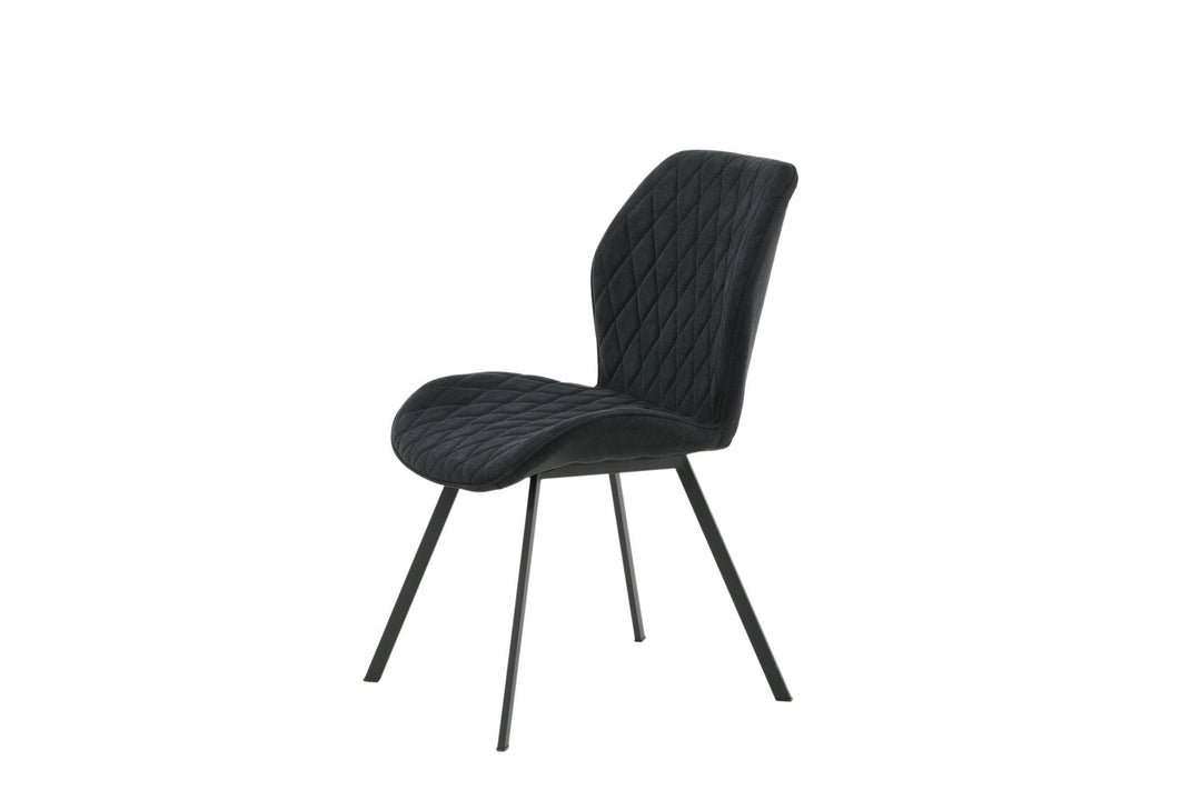 Venture Home Gemma Dining Chair 2-pack - Black Legs - Black Fabric