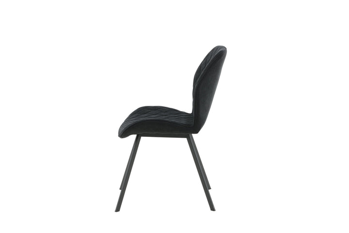 Venture Home Gemma Dining Chair 2-pack - Black Legs - Black Fabric