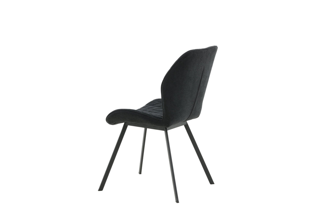 Venture Home Gemma Dining Chair 2-pack - Black Legs - Black Fabric
