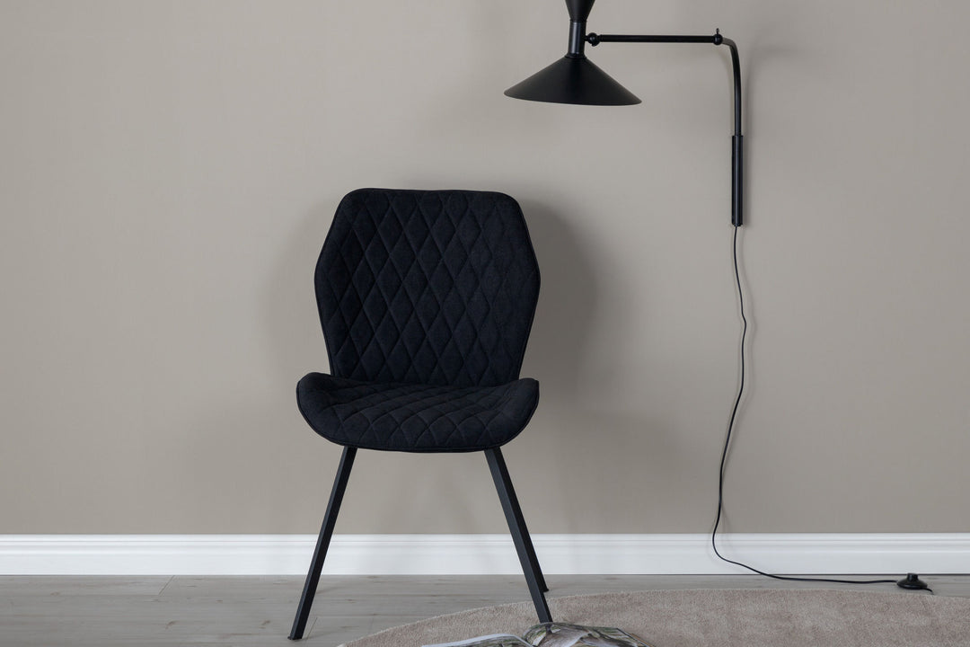 Venture Home Gemma Dining Chair 2-pack - Black Legs - Black Fabric