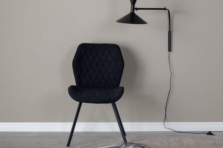 Venture Home Gemma Dining Chair 2-pack - Black Legs - Black Fabric
