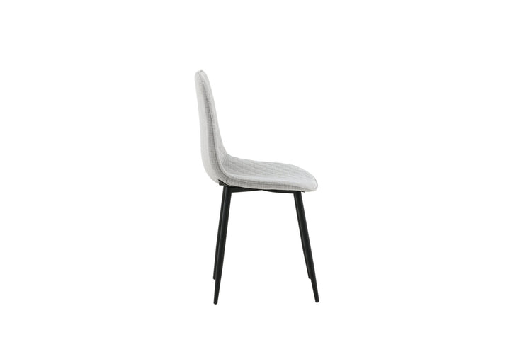 Venture Home Polar Diamond Dining Chair 2-pack - Black Legs - Grey Fabric