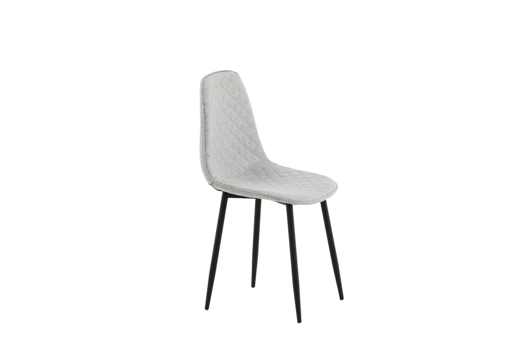 Venture Home Polar Diamond Dining Chair 2-pack - Black Legs - Grey Fabric